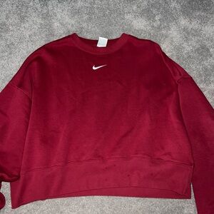 Nike Red Crew Neck (slightly cropped) and fits oversized